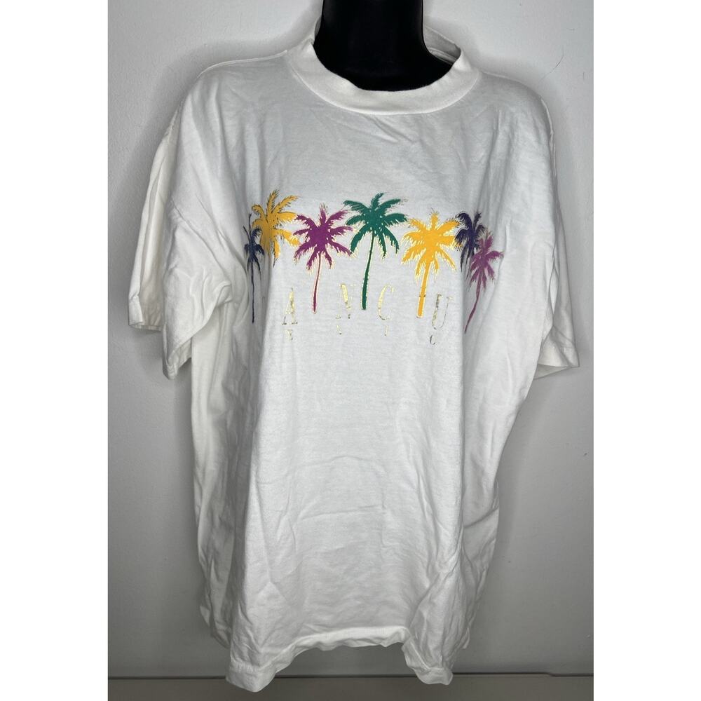 Vintage 90s Loritos Cancun Mexico T Shirt Palm Tree Graphic Crewneck Size Large